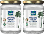 Parachute Naturalz Organic Virgin Coconut Oil | Cold Pressed | Unbleached | Unrefined | Non-Hydrogenated | MCT Oil | USDA Certified |16 Fl. Oz | Glass Jar | Pack of 2