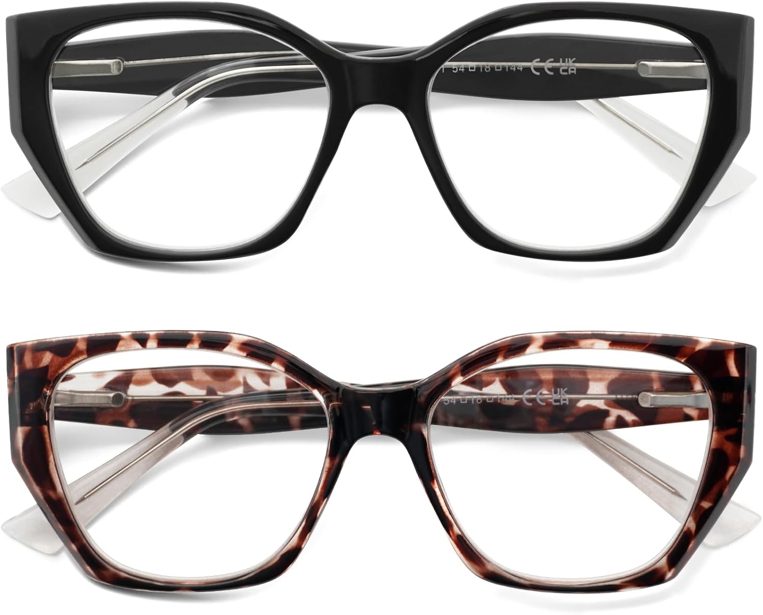 JiSoo Trendy Cat Eye Readers Oversized Stylish Cateye Reading Glasses Large Designer Readers for Women