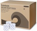Boardwalk 2-Ply Bathroom Toilet Paper Tissue, Septic Safe, 500 Sheets/Roll, Bulk Quantity 96 Rolls/Carton, 4" x 3", White