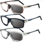 Sports Color-Changing Multi-Focal Reading Glasses, Multi Focal Reading Glasses for Women Men, Anti Blue Light Glasses (1.0 x,3 Colors A)