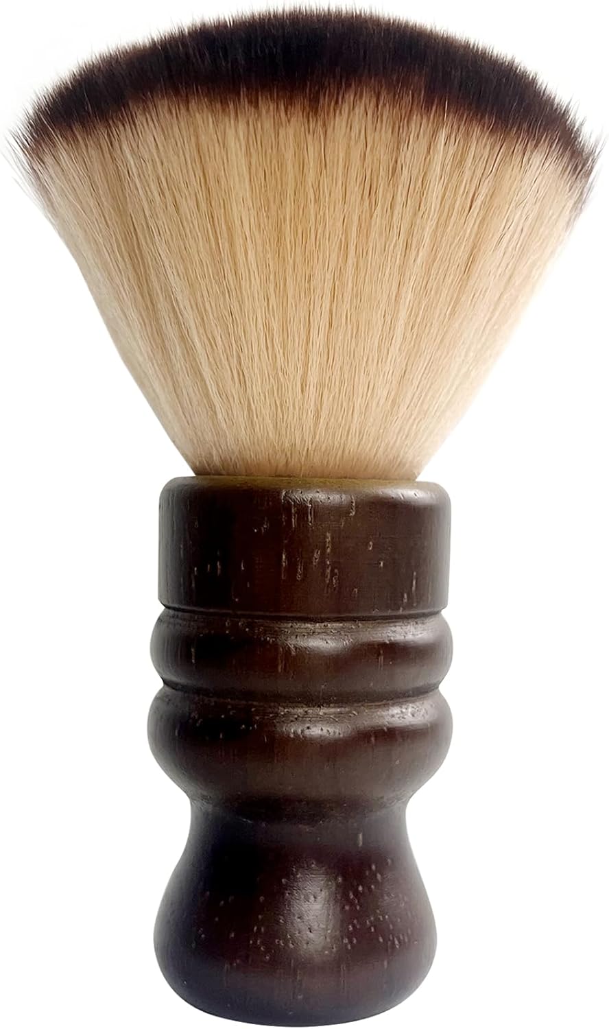 Large Neck Duster Soft Nylon Hair Barber Brush with Wooden Handle Face Cleaning Hairbrush for Haircuts and Styling Kits, Brown
