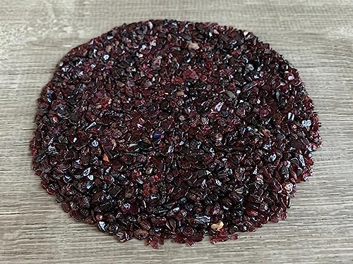 Wholesale Natural Semi Tumbled Garnet Gemstone Chips, Crushed Mini Crystals, Undrilled Crystal Chips (Garnet, 0.5 Pound)