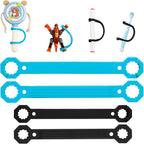 4 Pack Silicone Adaptive Aid Universal Cuff, Assistive Hand Grip Holder Small Size for Special Needs, Cerebral Palsy,Handicap,Therapy Equipment with Adaptive Handles(Infant to Child -4 Pack S)