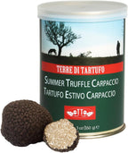 Terre di Tartufo Summer Truffle Carpaccio – Italian Black Summer Truffle Slices in Oil – Gourmet Ready-to-Use Truffle Garnish – Perfect for Pasta, Eggs & Risotto – 12.3oz (350g)