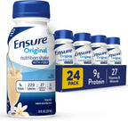 Ensure Original Vanilla Nutrition Shake With Fiber | Small Meal Replacement Shake | Ready to Drink | 9g Protein, 27 Vitamins and Minerals | 8 fl oz - 24 Pack