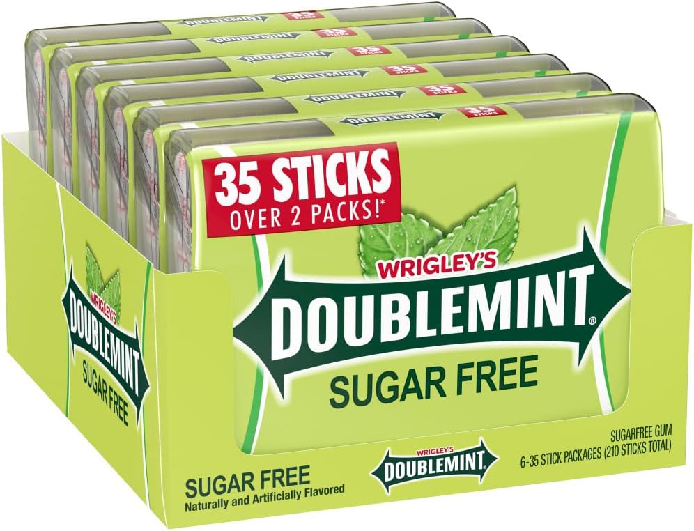 WRIGLEY'S DOUBLEMINT Mint Gum Chewing Gum Mega Pack, 35 Stick (Pack of 6)