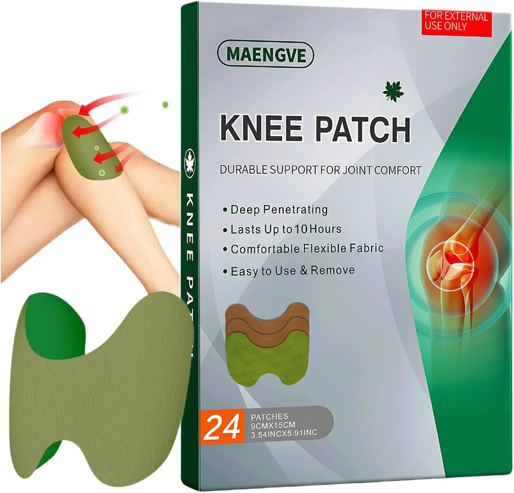 Herbal Knee Patch – 24 Count Self-Heating Pads for Joint Ease & Muscle Relaxation – 12-Hour Heat Pad for Knee Relief, Pain Support & Comfort