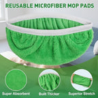 4 Pack Reusable Mop Pads Compatible with Swiffer Sweeper, Washable Microfiber Replacement Refills for Wet & Dry Floor Cleaning, Durable Mopping Cloths for Hardwood, Tile & Laminate
