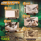 Dig & Discover Dino Tyrannosaurus Rex Dinosaur Skeleton 3D Fossil Bones Excavation, Science Educational Toy Kit for Kids, Children