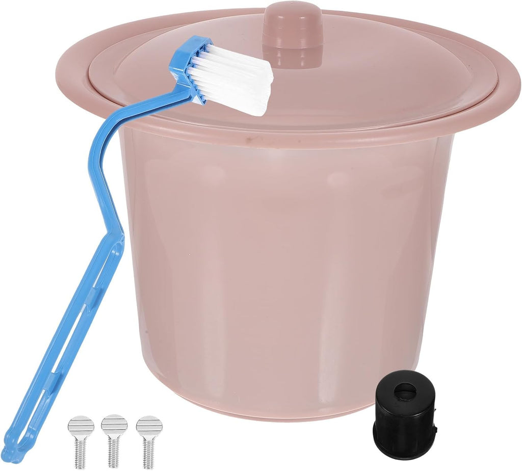 CLISPEED Plastic Bedpan with Lid and Elderly, Home Urinal Container, Portable Spittoon Bucket for Medical and Daily Use Random Color