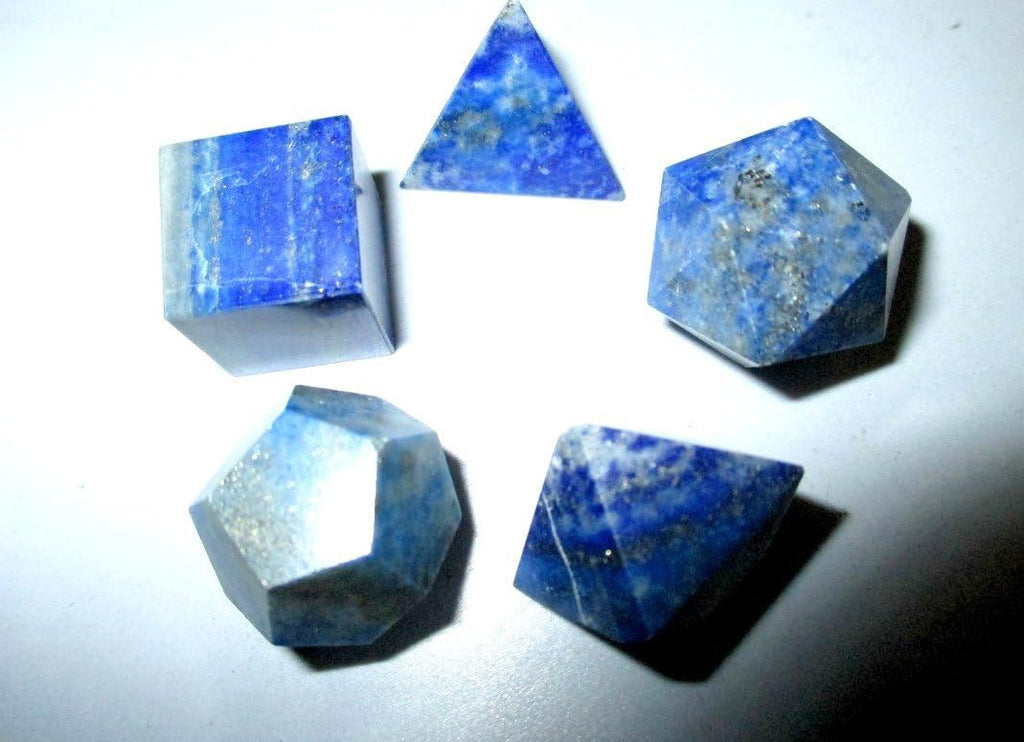 Jet International Jet Lapis Lazuli Sacred Geometry Sets Free Booklet Crystal Therapy 5 Stone Platonic Solid