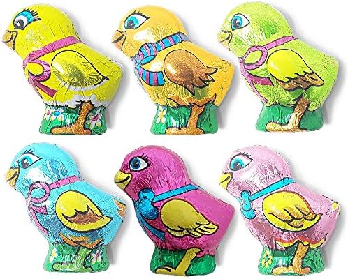 Madelaine Solid Premium Milk Chocolate Easter Baby Chicks Wrapped In Colorful Italian Foils (1/2 LB)