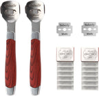 2 Pack Pedicure Callus Shaver Set - Stainless Steel Foot File Callus Remover with 20pcs Blades and Plastic Handle,Foot Care Pedicure,Foot Callus Shaver Hard Skin Remover