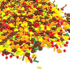 Homipooty Edible Fall Maple Leaf Sprinkles-100g/3.52oz-Thanksgiving Pearl Sugar Sprinkles for Cake Decorations -Autumn Sprinkles for Cupcakes Topper, Cookies, Ice Cream,Donut Jimmies Quins.