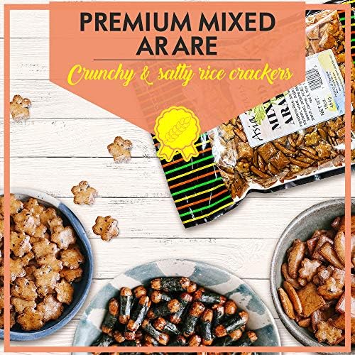 Asia Trans Mixed Arare Rice Crackers - Hawaiian Favorite - Sweet & Salty Japanese Crunchy Gourmet Trail Mix Snack (Pack of 2)