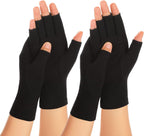 Zexhoor 2 Pairs Arthritis Compression Gloves for Women Men, Carpal Tunnel Pain Relief, Fingerless Gloves for Typing and Daily Work