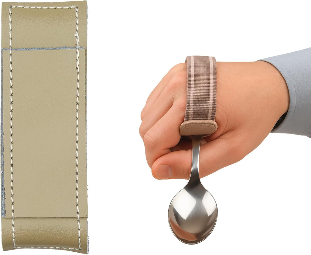 Sammons Preston Universal Cuff, Medium, Leather Adaptive Utensil & Writing Aid Holder with Elastic Strap, 3" Knuckle Width, Assistive Device for Limited Hand Ability or Grip Strength