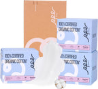100% Organic Pads for Women 54ct, Ultra Thin Unscented Feminine Period-Pads with Wing, Regular Absorbency Sanitary Pad, Organic Cotton Pad Menstrual (Regular, Size 3, 54 Count)