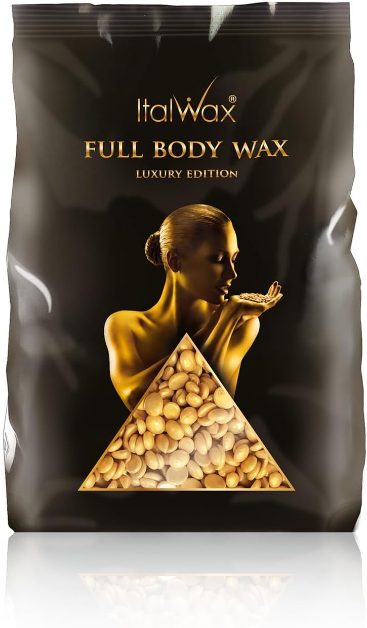 Italwax Luxury Full Body Wax - 1kg / 2.2lb - Hard wax beads for hair removal - Unscented - ideal for sensitive skins - Depilatory Cream, Film Wax - Full Body Wax Limited Edition