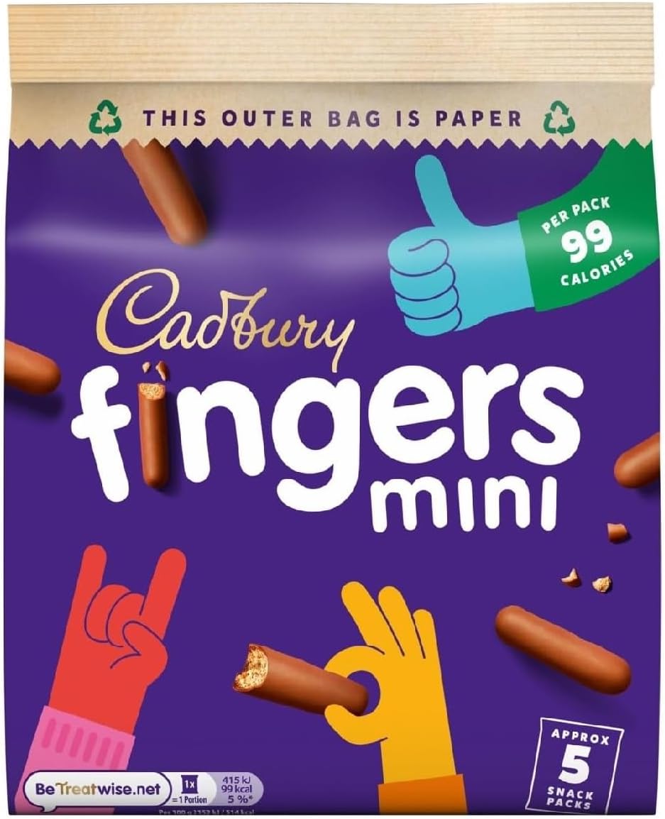 Cadbury Mini Fingers (5 Snack Packs) 110g