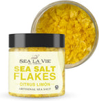 Galil Sea La Vie Salt Flakes, 3.5 Ounces, Pack of 1, Kosher Handcrafted Gourmet Artisinal Finishing Salt Flakes from the Mediterranean Sea (Citrus Limón)
