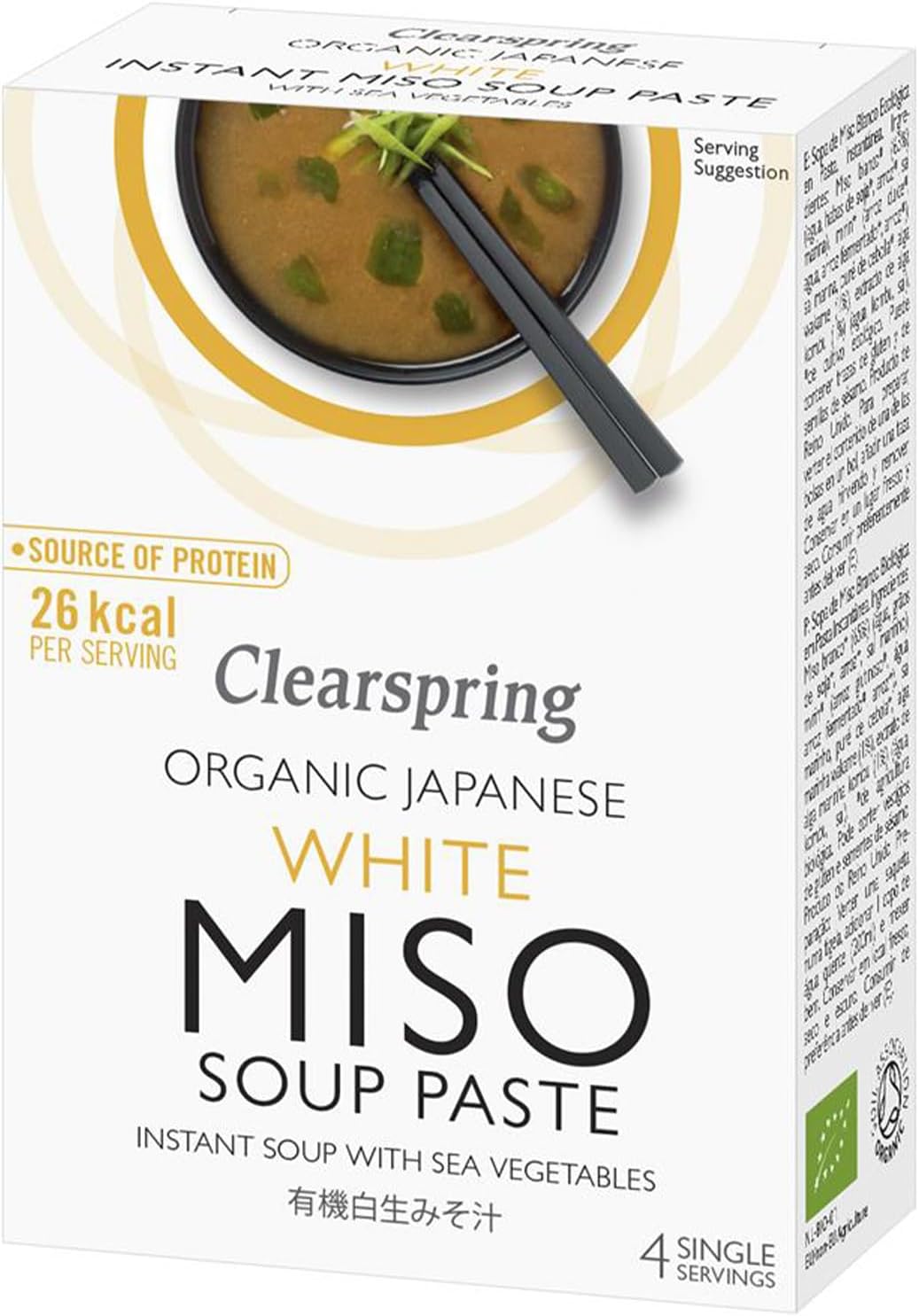 CLEARSPRING Organic Wite Instant Miso Paste 4 Pack, 15 GR