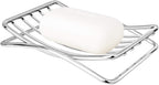 Soap Dish Stainless Steel Bar Soap Holder for Shower Bathroom, Self-draining Soap Dishes Sponge Holder for Kitchen Sink, Easy Cleaning Quick Dry(Soap Saver Not Included)