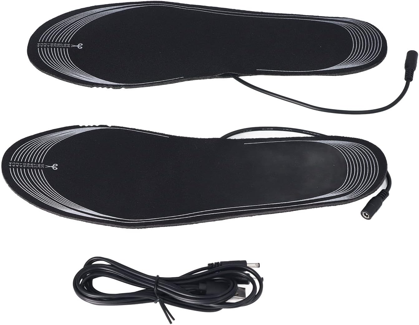 2Pcs Heated Shoe Insoles EVA USB Charging Tailorable 35 to 44 Yards Soft Even Heating Insoles