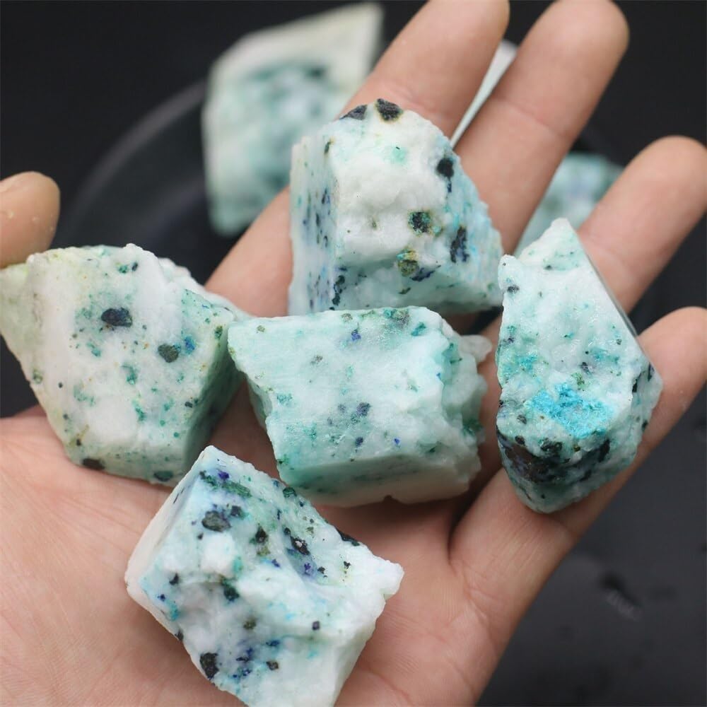AtkitS Natural Phoenix Stone Alum Malachite with Lapis Lazuli Making Jewellery Mineral Specimens Home Decoration Stone (Size : 20-30g)