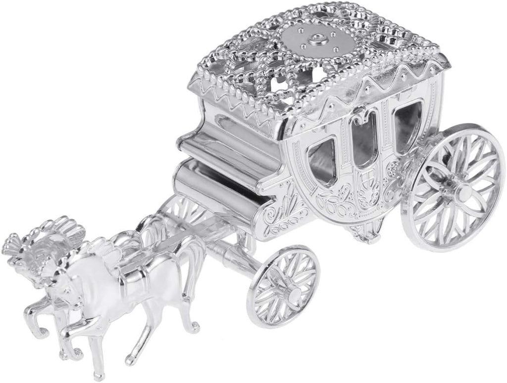 Toyvian Carriage Gift Box Plastic Candy Box for Wedding Party Gift Boxes Favors (Silver)