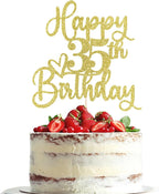Happy 35th Birthday Cake Topper,Cheers to 35 Years,happy 35th Birthday Cake Topper,35th Anniversary Cake Topper， men and women 35 years old happy birthday Party Decoration (35th)