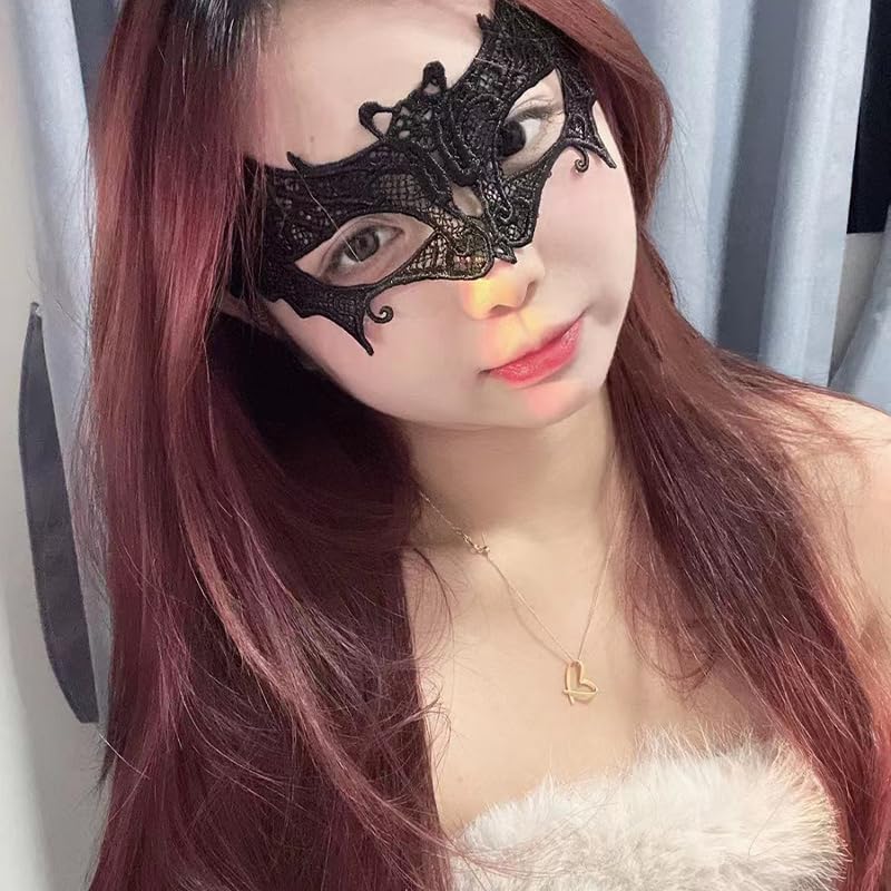 Halloween Costume Eye Mask See Through Blindfold Cosplay Eye Mask for Festival Lace Masks for Women Covering Eyes