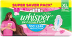 Whisper Ultra Soft Sanitary Pads - 30 Pieces (XL)