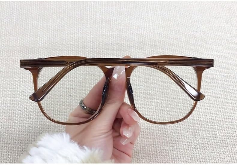 Oversized Reading Glasses Fatigue Relieve Computer Readers Blue Light Blocking Flat Light Mirror Presbyopic Glasses (Color : Tea, Size : +0.00)