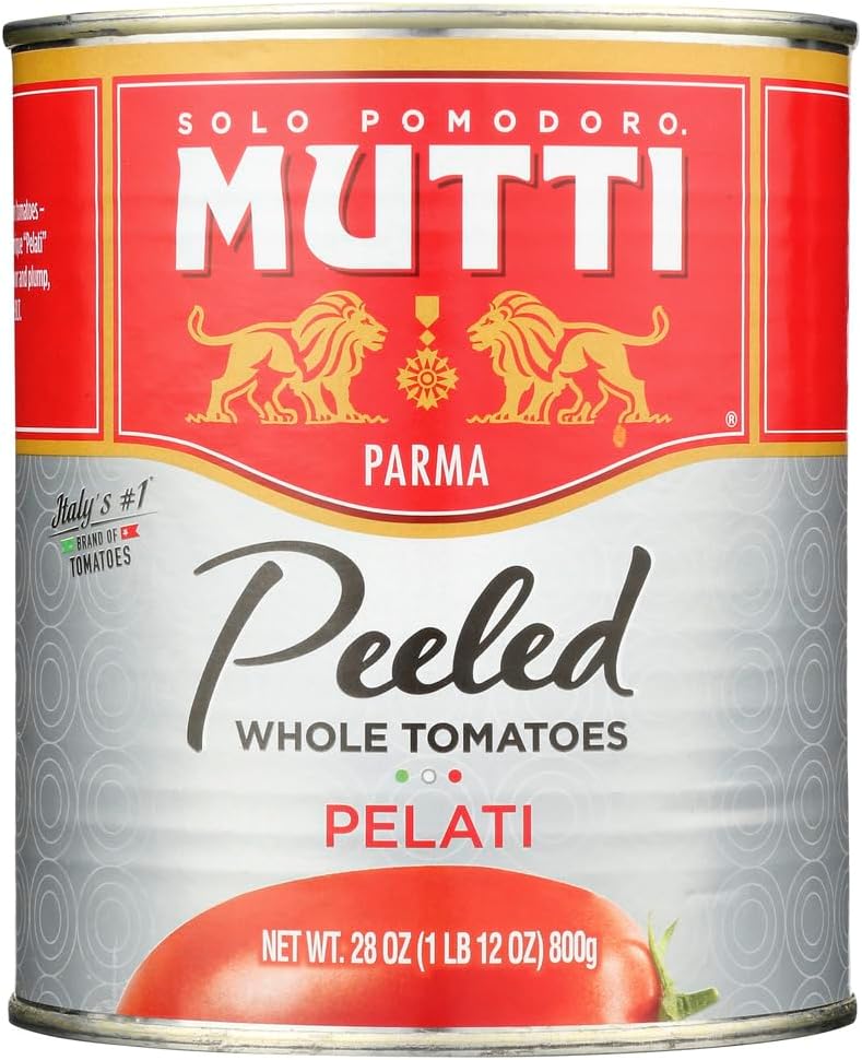 Mutti Whole Peeled Tomatoes (Pelati), 28 oz. | 12 Pack | Italy’s #1 Brand of Tomatoes | Fresh Taste for Cooking | Canned Tomatoes | Vegan Friendly & Gluten Free | No Additives or Preservatives