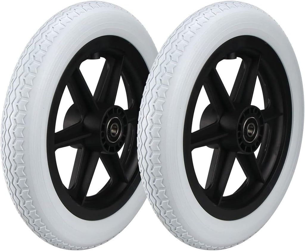 12 Inch Wheelchair Rear Wheel, 12 1/2x2 1/4 Solid Polyurethane Tire, Manual Wheelchairs Transport Chair Wheel Replacement Parts(Gray)