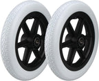 12 Inch Wheelchair Rear Wheel, 12 1/2x2 1/4 Solid Polyurethane Tire, Manual Wheelchairs Transport Chair Wheel Replacement Parts(Gray)
