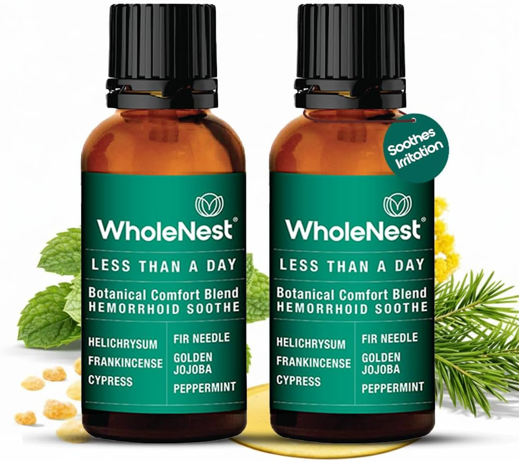 Hemorrhoid Treatment Oil | Botanical Blend with Cypress & Frankincense Oils | Soothing Relief from Burning, Itching & Swelling | External Hemorrhoid & Postpartum Care | Pack of 2