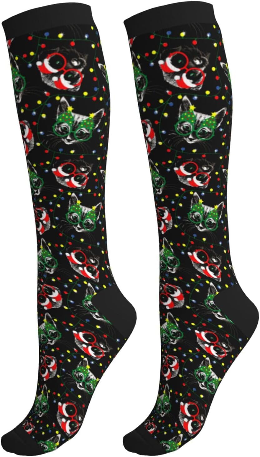 Compression Socks Calf Knee High Support Socks Novelty For Women Men Athletic Running Hiking Nurse
