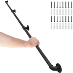 11Feet Industrial Pipe Stair Handrail，Staircase handrail for Outdoor and Indoor Stairs Loft Porch HandRail ，Bathtub Grab Bars Handrails, (Rustic/Matte Black),Easy for Installation，Modern Look
