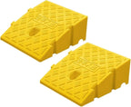 2 Pack Portable Plastic Curb Ramp, 4.3"/5.1" High Lightweight Non-Slip Driveway Ramp, Threshold Ramps Set for Loading Dock Sidewalk Car Motorcycle Bike Scooter(Yellow,11cm/4.3inch)