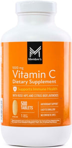 Vitamin C 1000mg with Citrus Bioflavonoids & Rose HIPS – Immune Support Antioxidant Supplement – 500 Tablets – High Potency Ascorbic Acid Formula for Daily Health