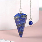Blue Lapis Lazuli Point Crystal Pendulum Healing Dowsing Energy Balancing Chakra Divination for Meditation 37mm