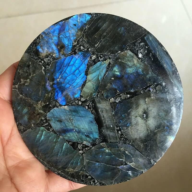 Crystal Stone 10-12cm Natural Labradorite Disc Quartz Crystal Mineral Presents