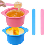 2Pcs Wax Pot Liner,Silicone Wax Warmer Liner with 2 Pcs Wax Sticks, Non-Stick Wax Pot Silicone Bowl Replacement,Reusable Wax Melt Liners Wax Warmer Liner Bowl for Hair Removal
