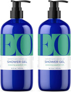 EO Shower Gel Body Wash, 16 Ounce (Pack of 2), Grapefruit and Mint, Organic Plant-Based Skin Conditioning Cleanser with Pure Essentials Oils