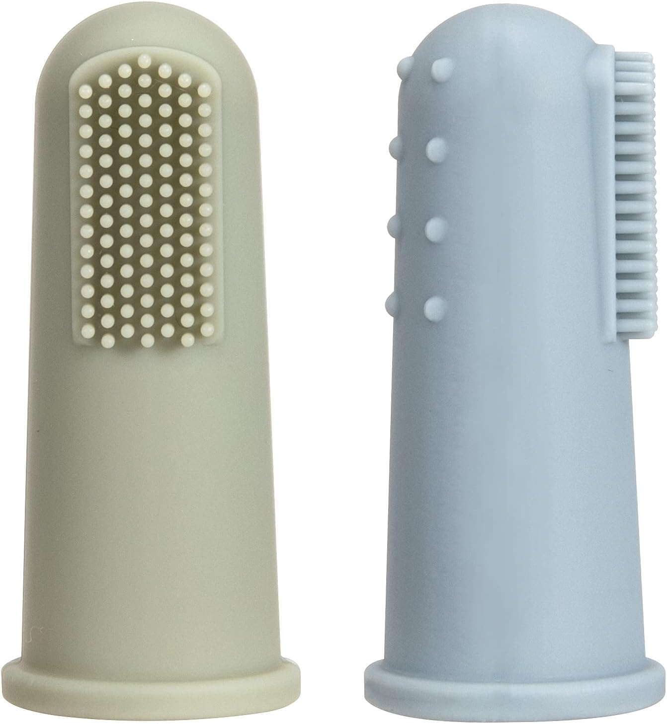 Baby Finger Toothbrush with Case, Food Grade Silicone, BPA Free, 2-Pack (Sage+Ether)