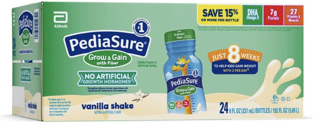 Pediasure 1.5 Cal Complete Balanced Nutrition, Vanilla with Fiber - 8 Ounce, 1 case of 24