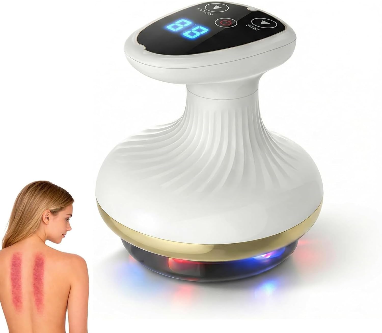 Cellulite Massager, Electric Gua Sha Device for Cellulite Massage Tool, Smart Cupping Massager with 9 Suction Levels & Heating, Cellulites Remover for Deep Massage, Firmer for Legs Arms (Gold)