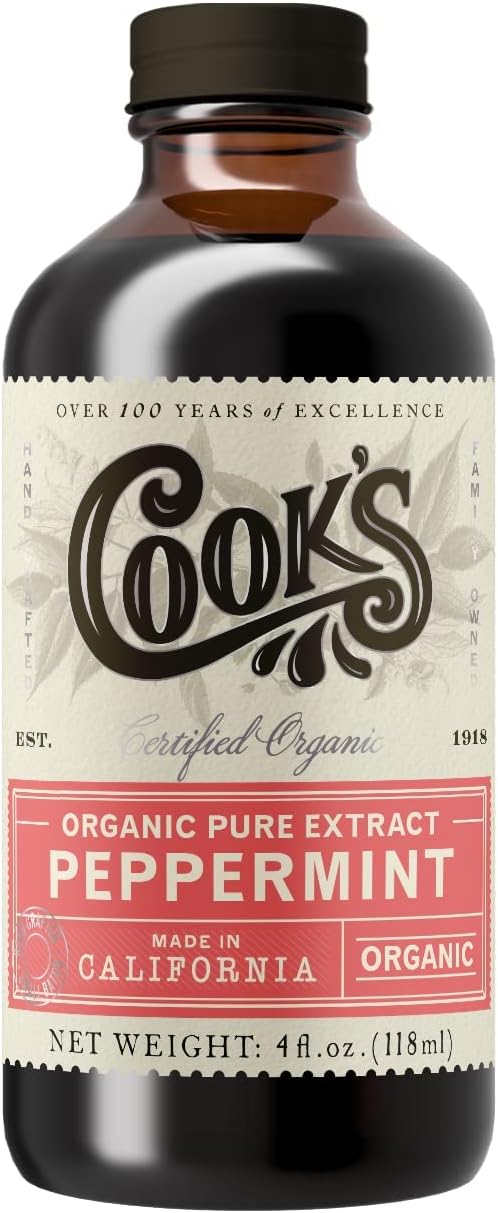 Cook's, Organic Peppermint Extract, Premium Peppermint Oil, Crafted in the USA, 4 oz